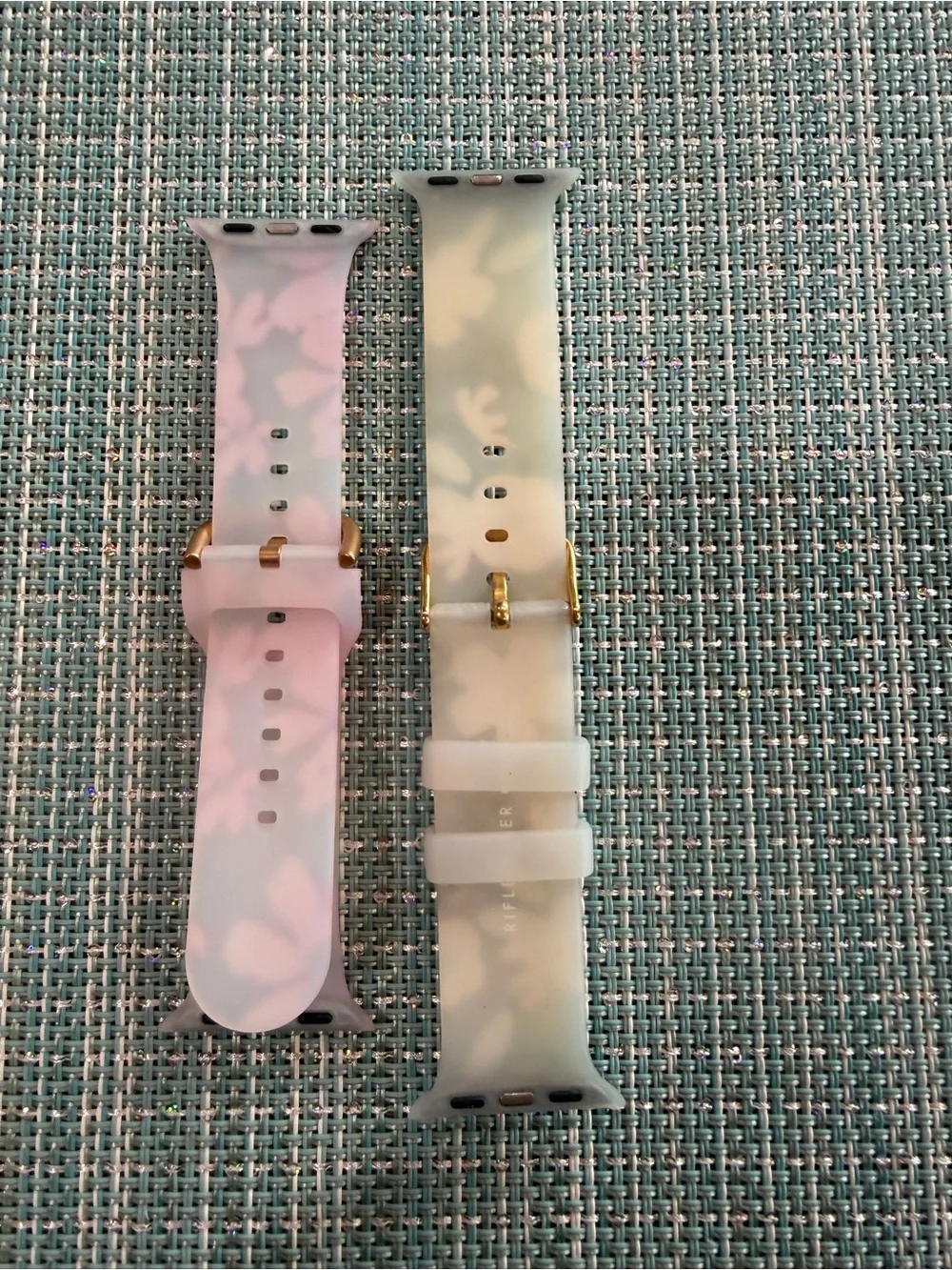 Floral Silicone Apple Watch Bands - Pink & Sage